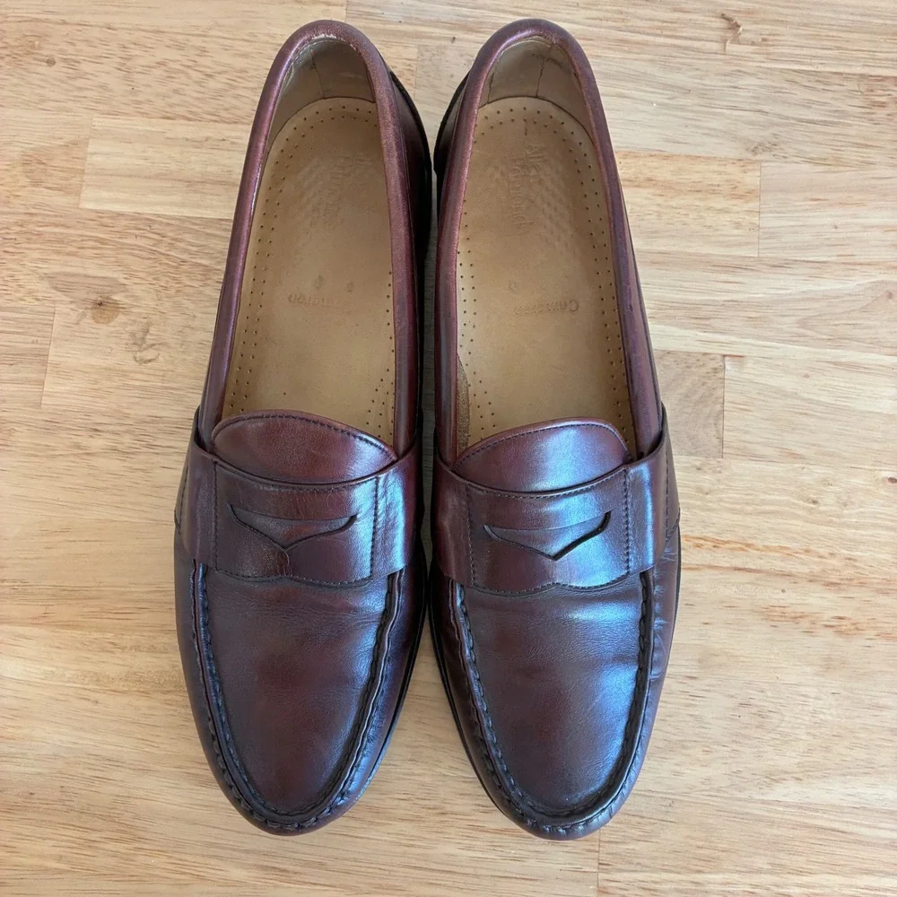 Allen Edmonds Cameron Loafers Mens 12 C Burgundy Leather Penny Moc Toe USA 42075